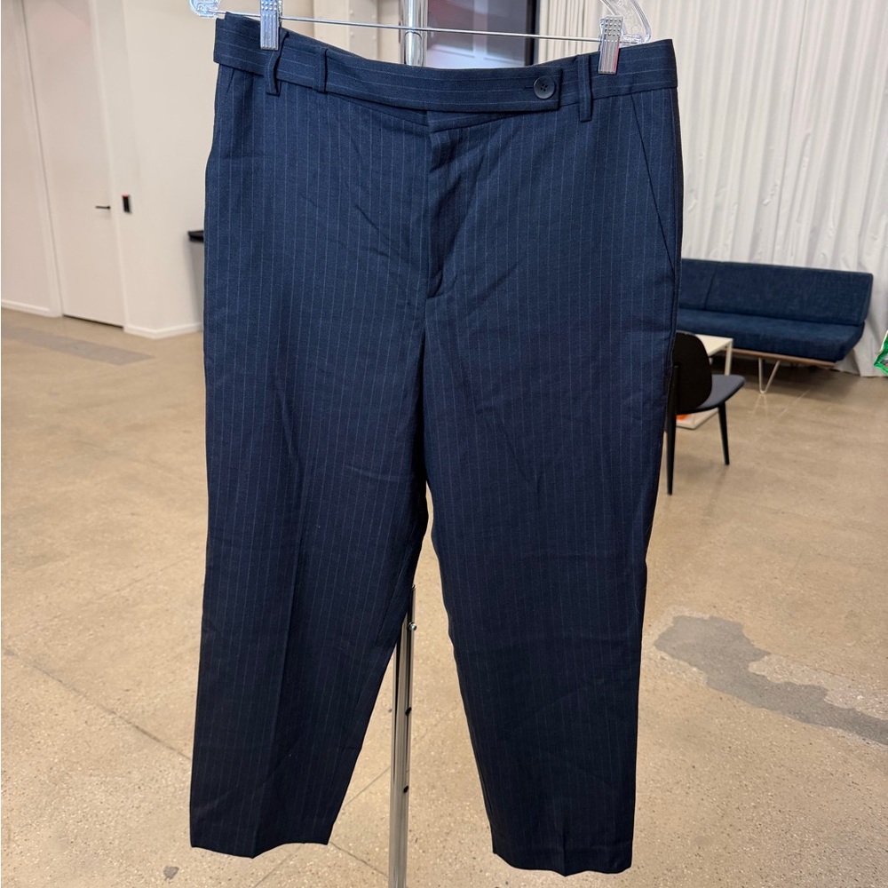 Tibi Wool Charcoal Pinstripe Dress Pants